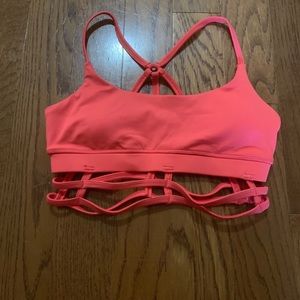 Pink caged sports bra